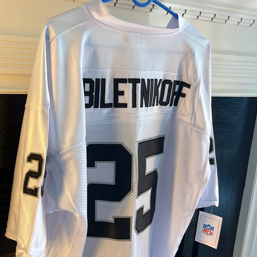 Oakland Raiders Throwback Fred Biletnikoff NFL Football Jersey White Size XXL 56 - Picture 4 of 8